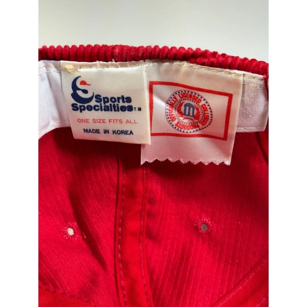 Vintage 90s Sports Specialties Houston Cougars Corduroy‎ SnapBack Hat Script Cap